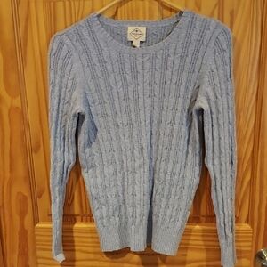 St. John's Bay Light Blue Cable Knit Crewneck Sweater